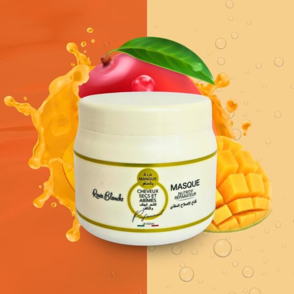 Masque capillaire nutritif et réparateur pour cheveux secs et abimés à la mangue - renée blanche