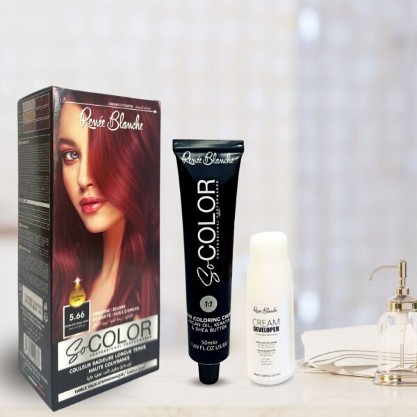 Coloration Châtain clair rouge intense 5.66 renée blanche